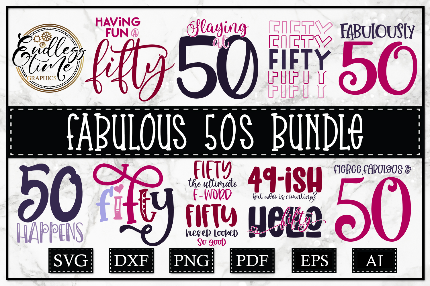 Download Fabulous 50s - A 50th Birthday SVG Bundle for Women