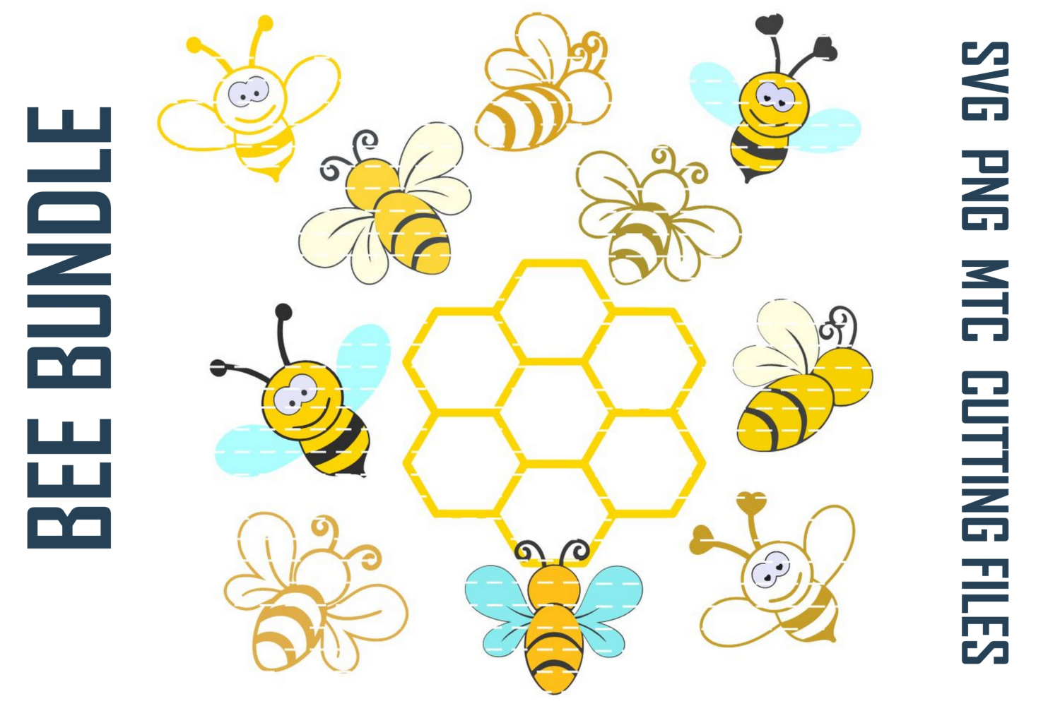 Download Bees and Honeycomb Bug Bundle of 11 SVG Cut File Bundle (192930) | SVGs | Design Bundles