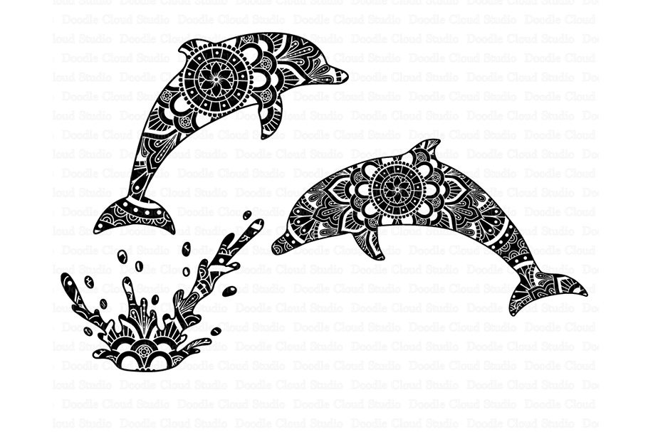 Download Dolphin Mandala SVG, Zentangle SVG, Ethnic Dolphin svg Files (112290) | Cut Files | Design Bundles