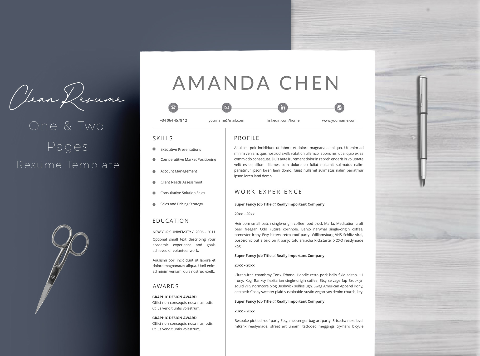 Clean Professional Resume Template Word (11655) Resume Templates