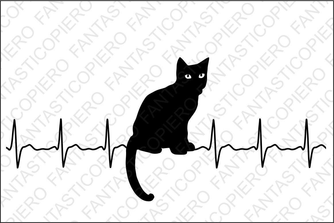Cardio Cat SVG files for Silhouette Cameo and Cricut. Veterinary t