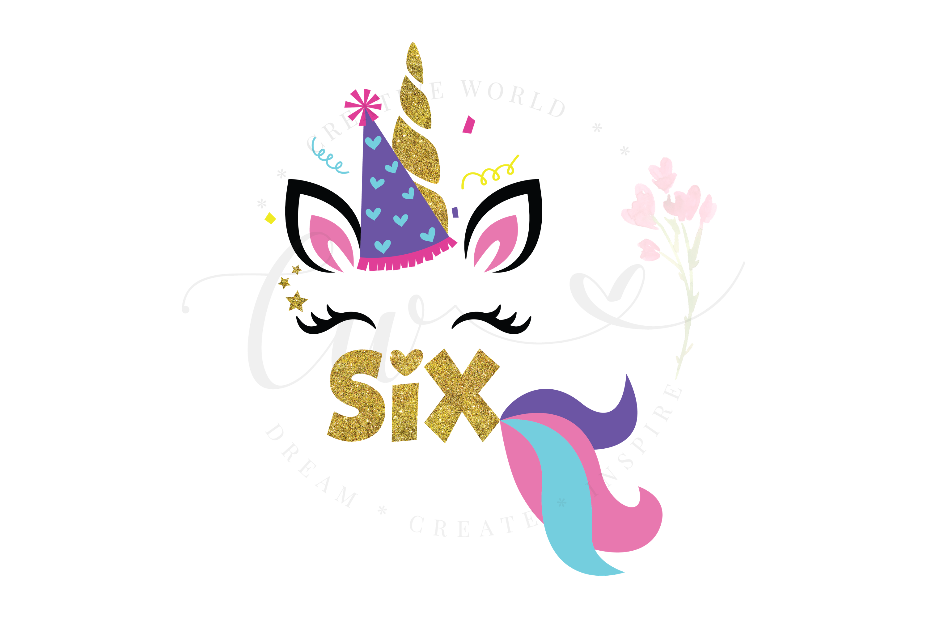 Download My 6th Birthday Unicorn SVG | Unicorn Birthday Girl svg