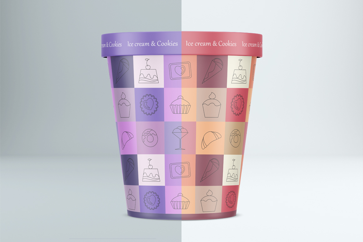 Download Ice cream round box mockup. Product place. PSD mockup ...