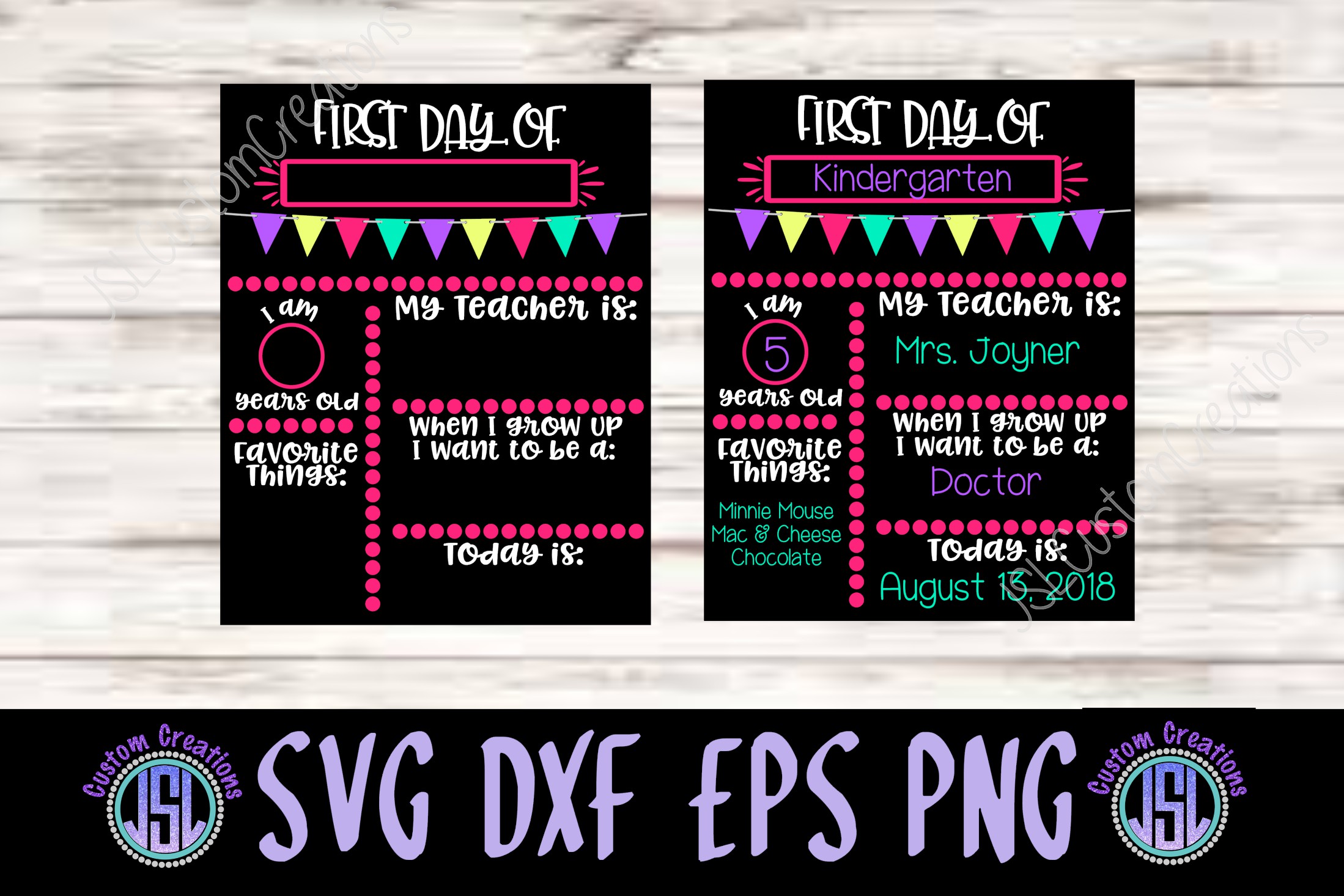 1st Day of School Sign Template SVG DXF EPS PNG Digital ...