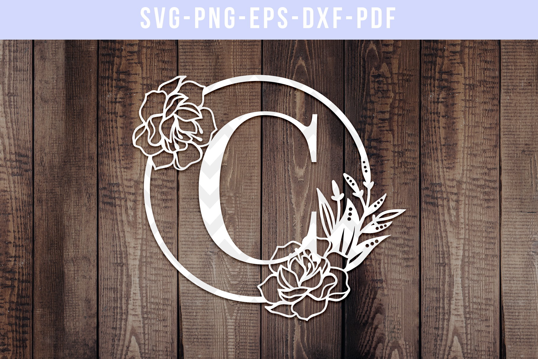 Download Monogram C Papercut Template, Peony Floral Monogram SVG ...