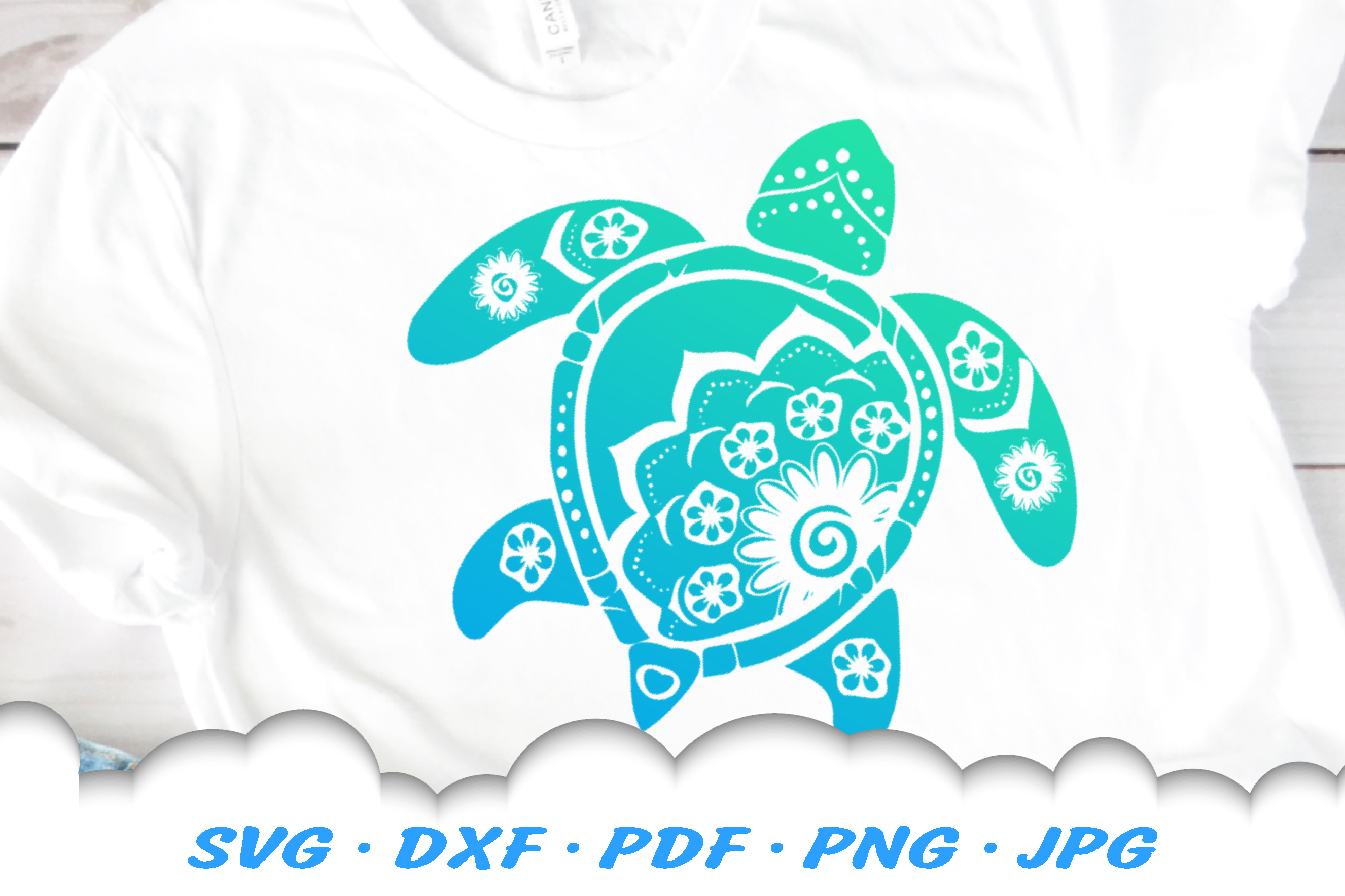 Mandala Floral Sea Turtle SVG DXF Cut Files (409988 ...