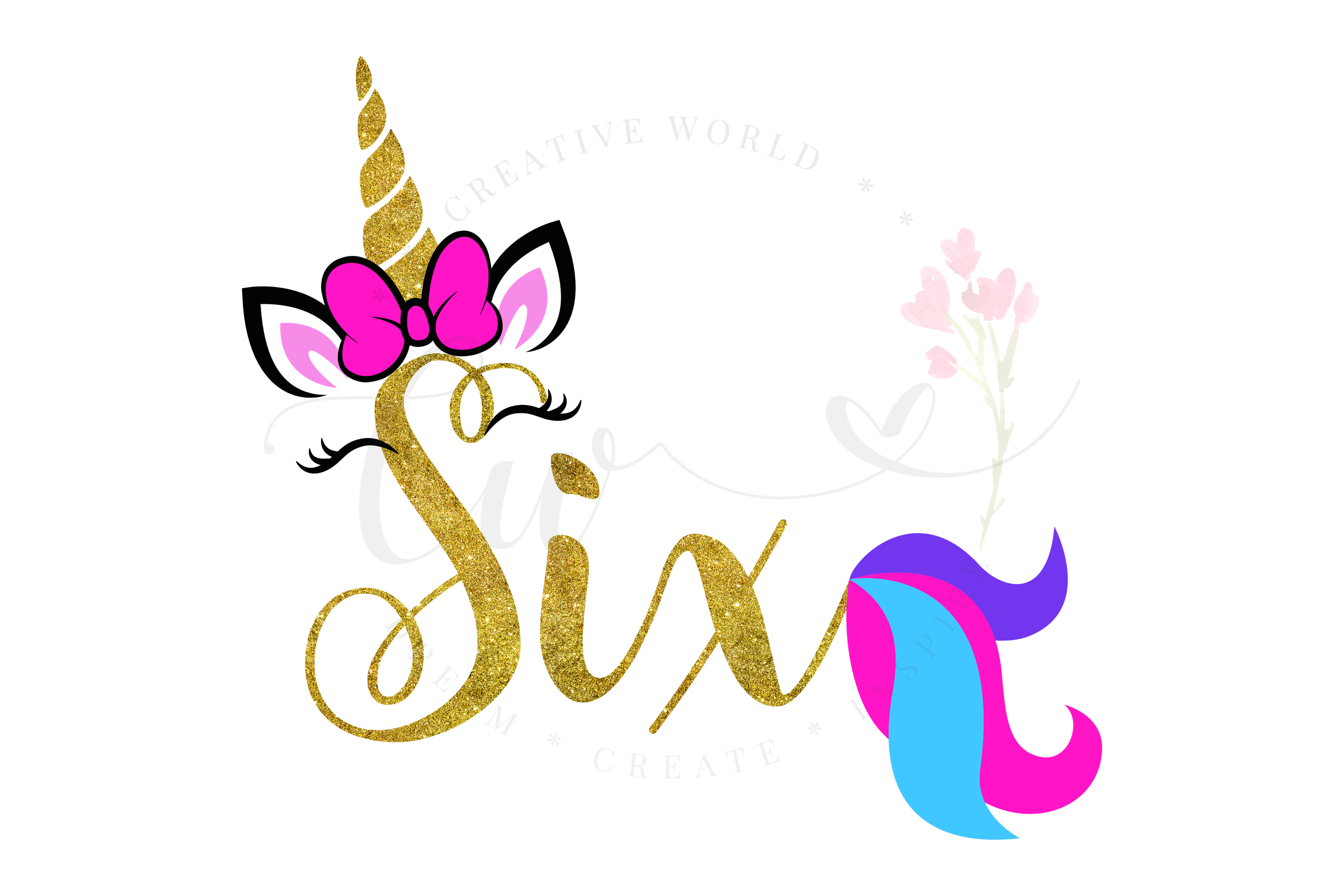Download Free Birthday Girl Unicorn Svg PSD Mockup Template