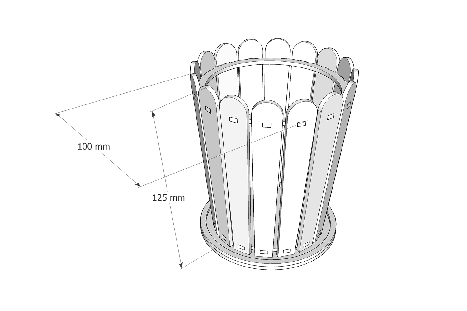 Flower Pot laser cutting file