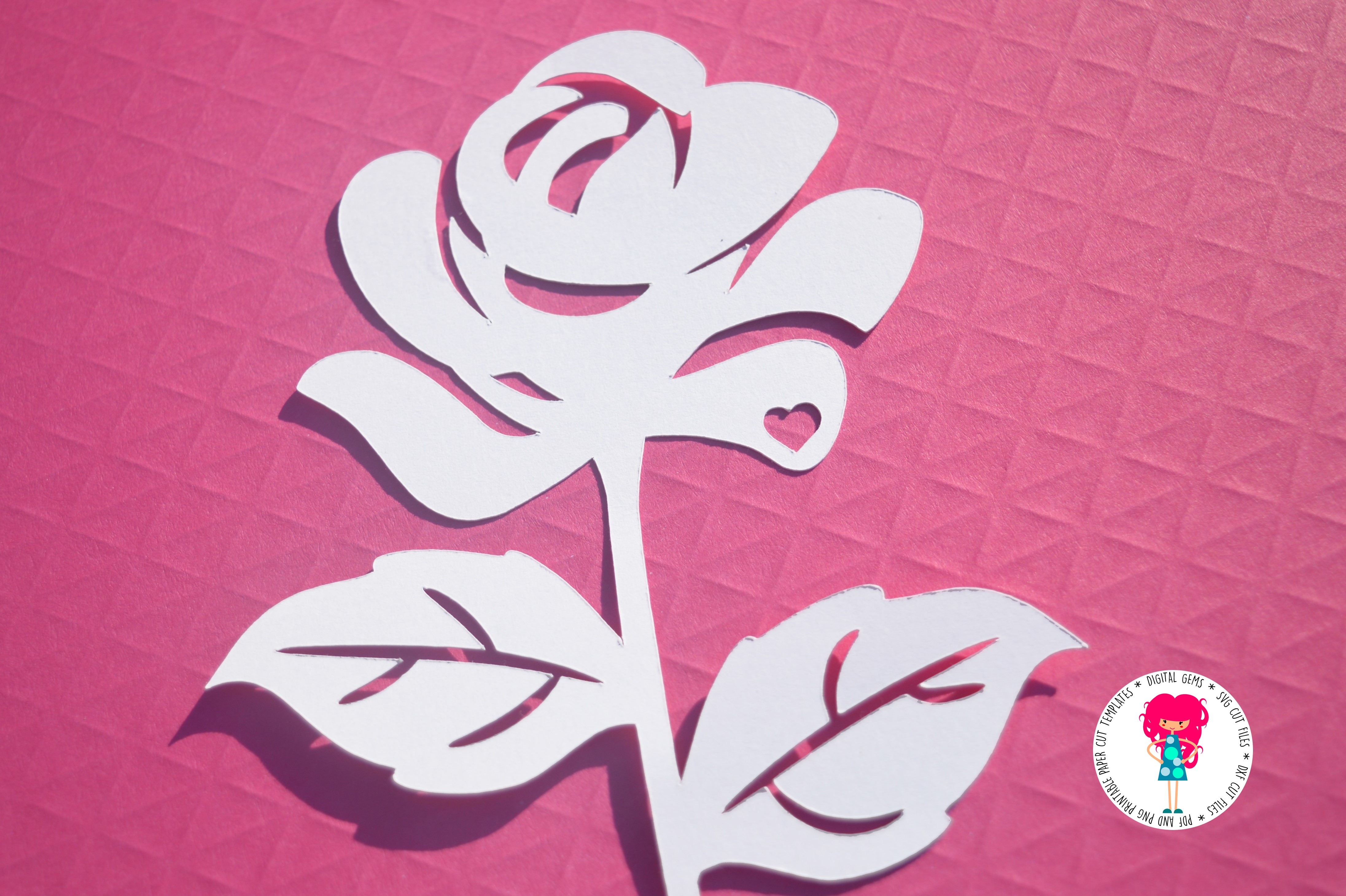 Rose paper cut SVG / DXF / EPS files