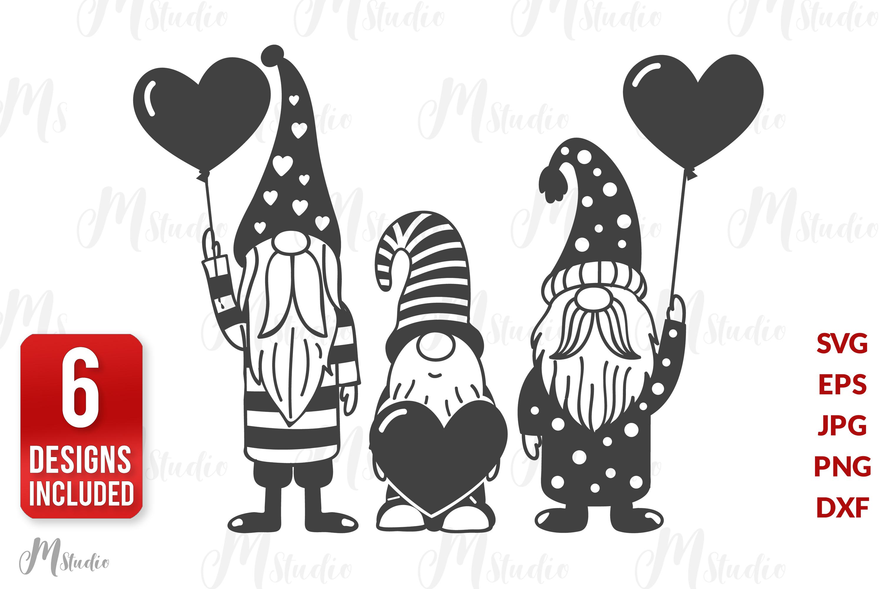 Valentine Gnomes Svg . V3