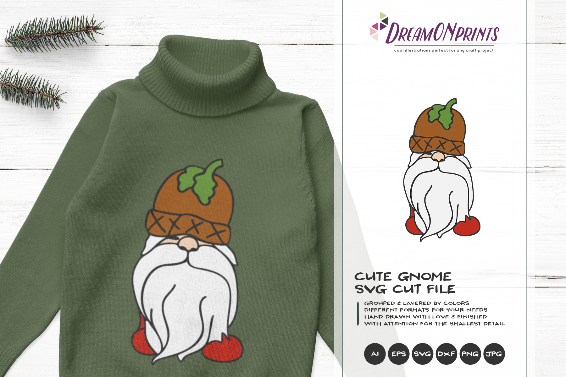 Download Cute Christmas Gnome SVG Cut File