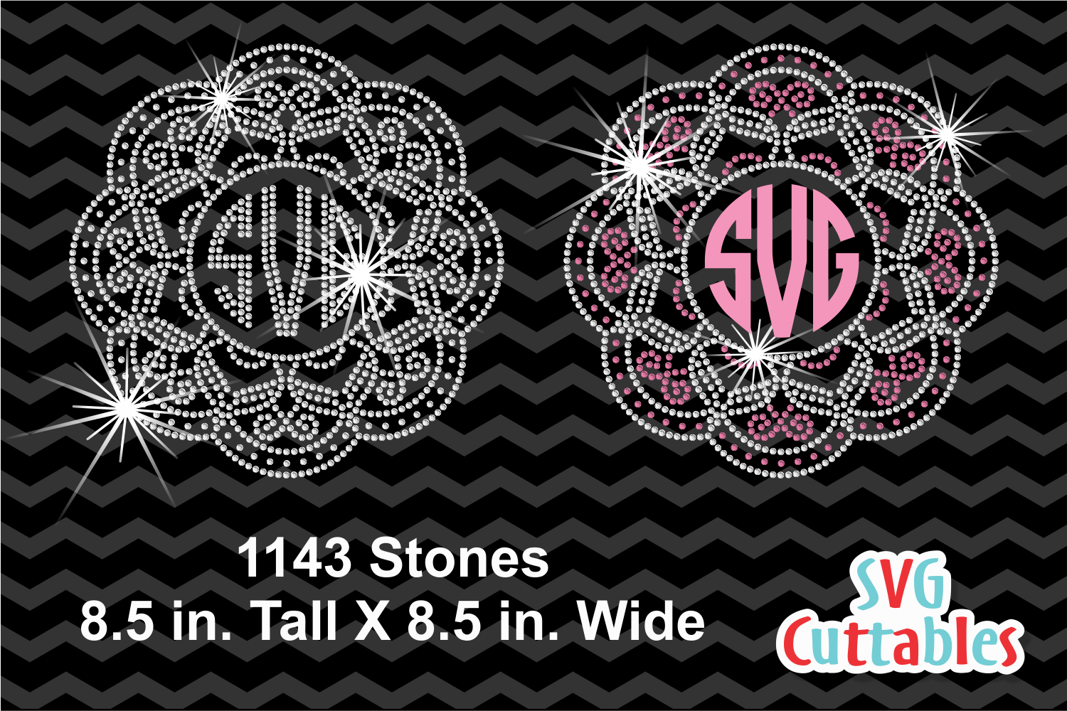 Download Mandala Rhinestone Monogram Frame |Cut File