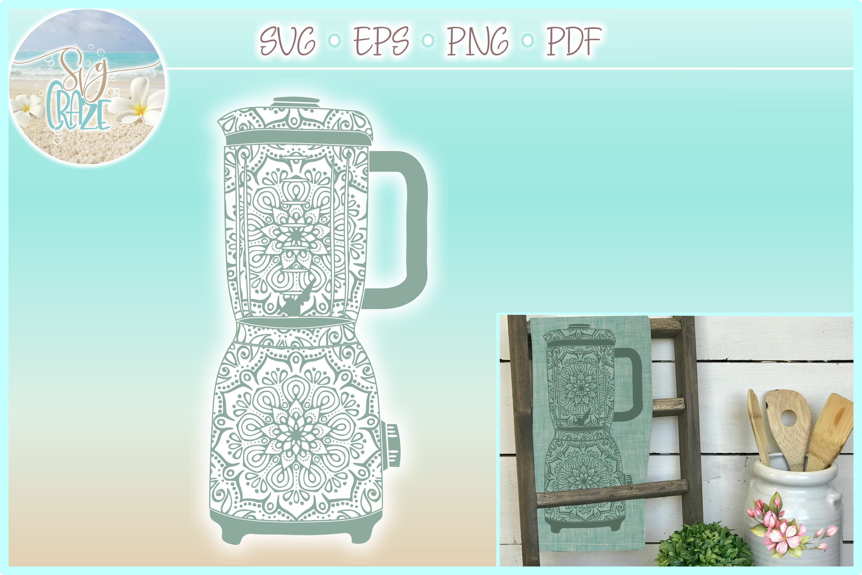 Download Blender Kitchen Appliance Mandala Zentangle SVG files