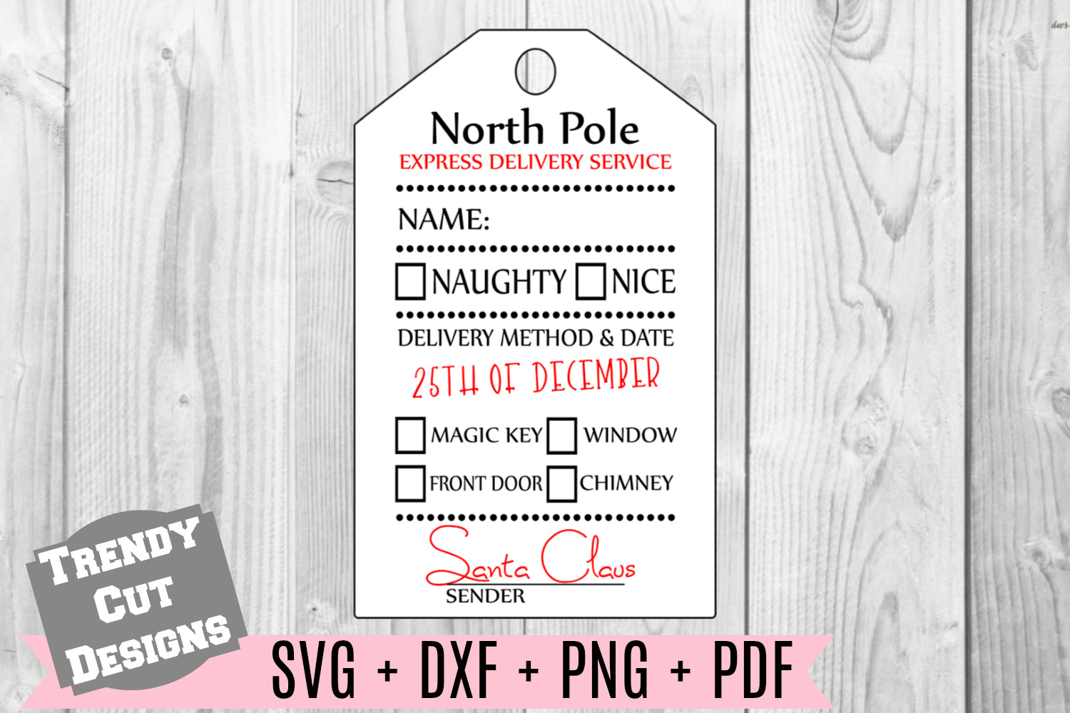 Download Christmas Gift Tag SVG Print and Cut