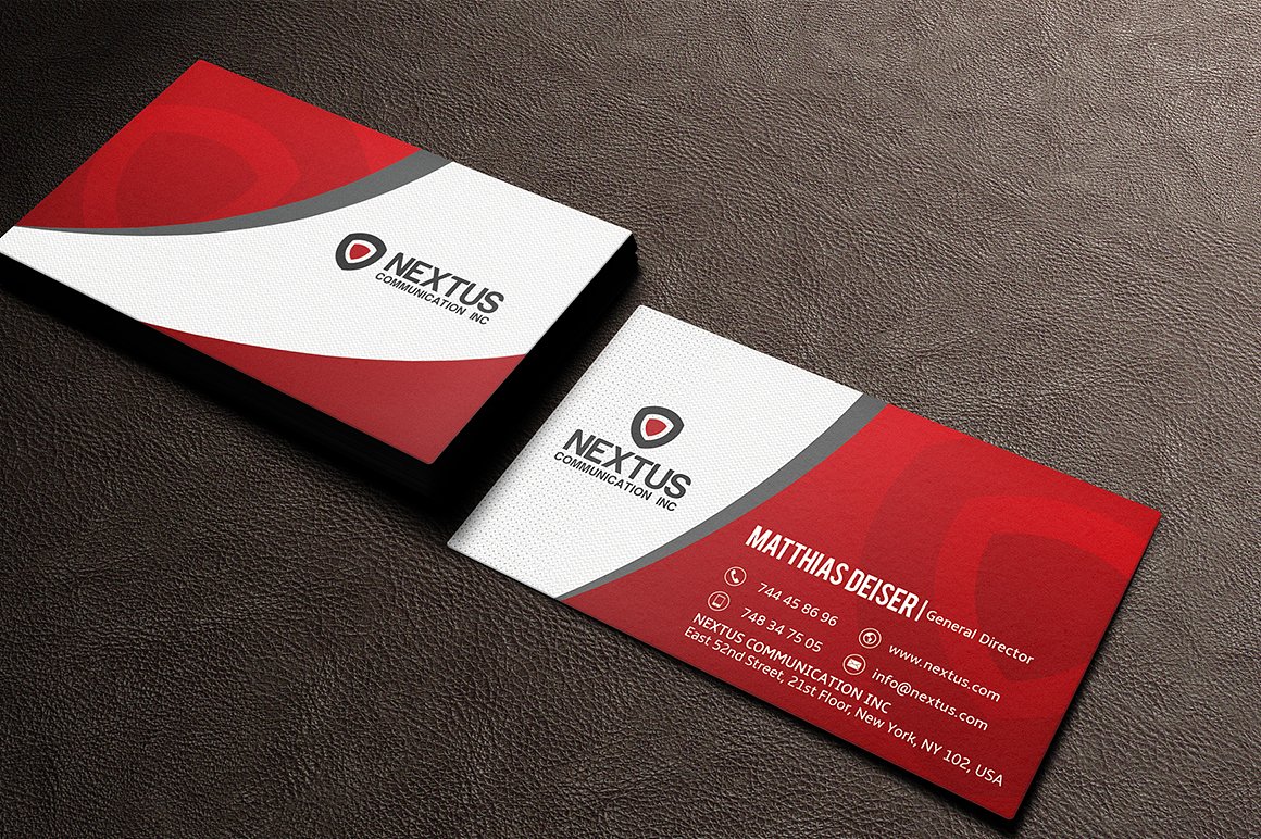 Red Business Card (43832) Business Cards Design Bundles