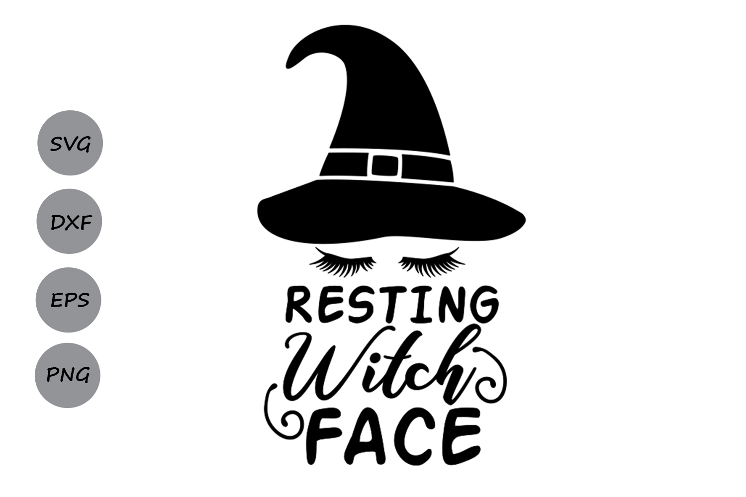 resting witch face svg, halloween svg, witch svg, spooky svg