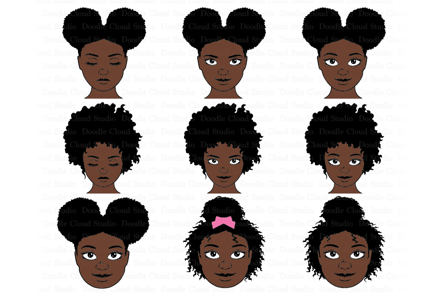 Download Afro Girl SVG Bundle, Afro Woman SVG PNG, Afro Puffs Girl.