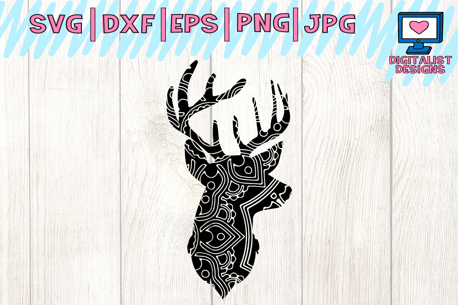 mandala svg, Deer head svg, deer svg, antlers svg, deer ...