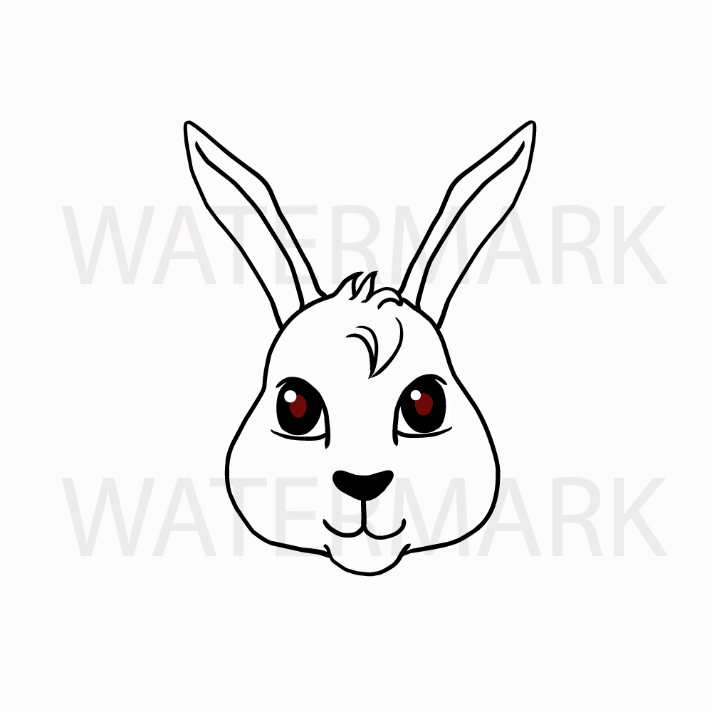 Download Bunny Rabbit Head so Cute! - SVG/JPG/PNG Hand Drawing