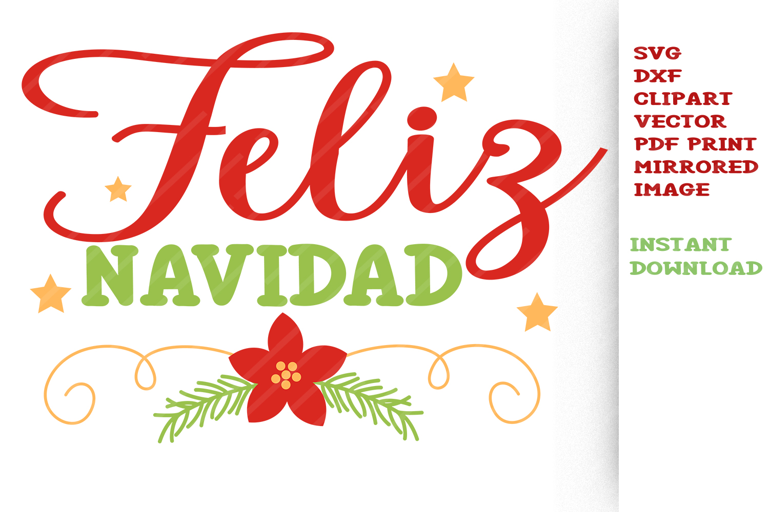 Feliz Navidad SVG Cut files Clipart Vector Christmas svg (127081 ...