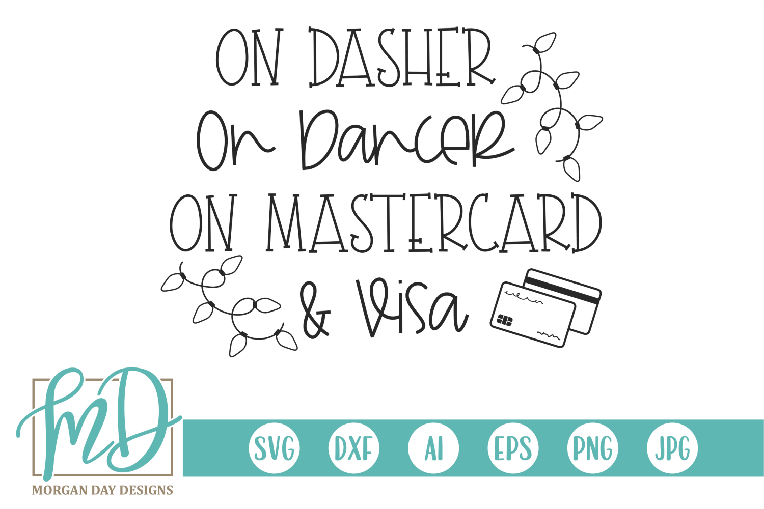 Download Free On Dasher On Dancer On Mastercard Visa Black Friday Svg PSD Mockup Template