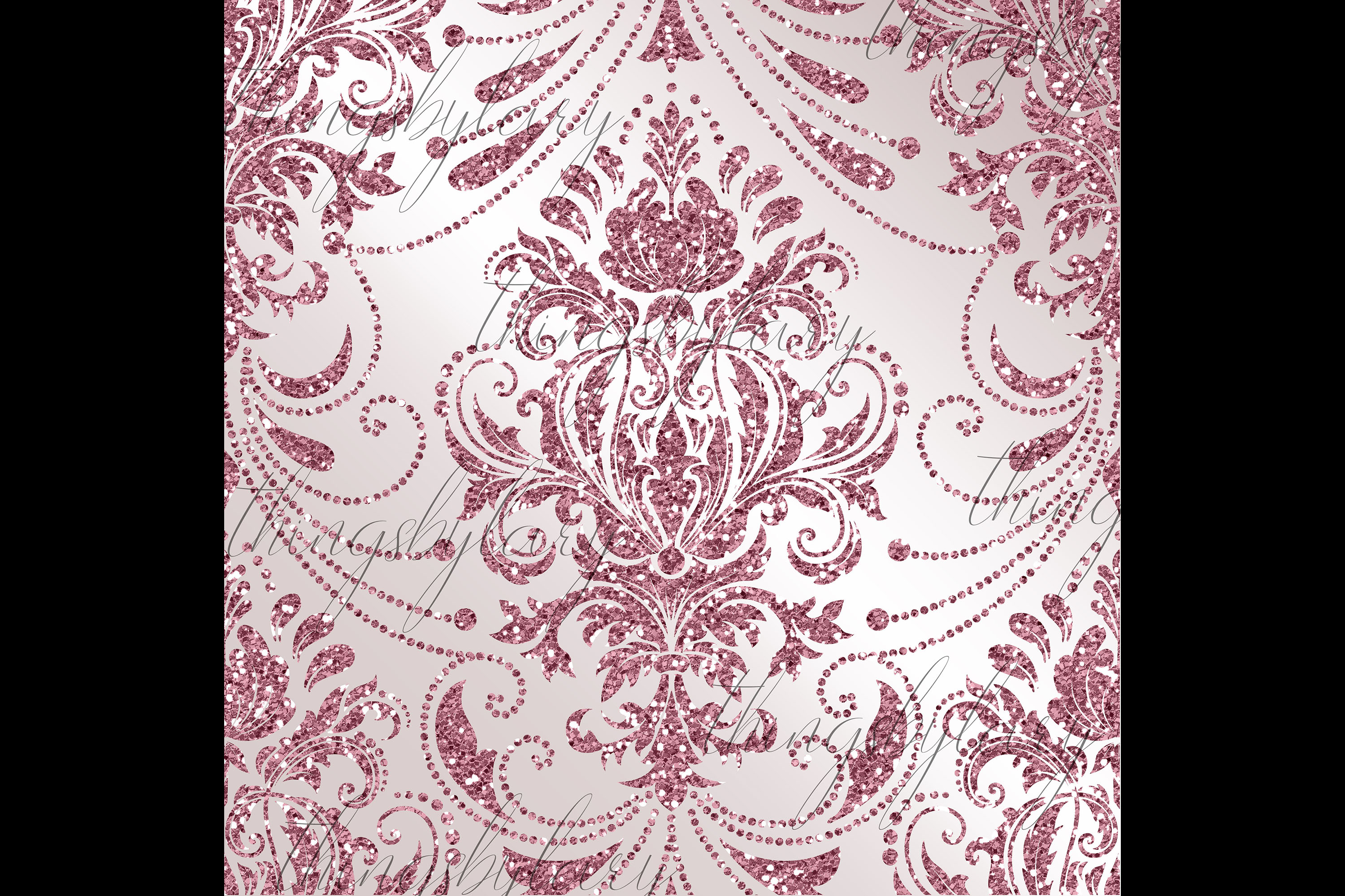 42 Rose Gold Glitter Seamless Damask Ornament Overlays PNG ...