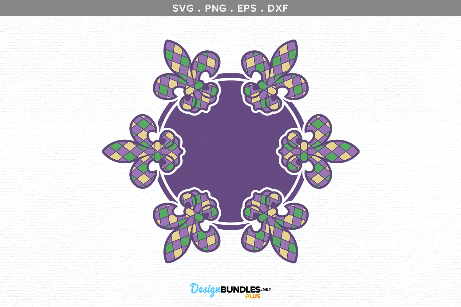 Download Fleur De Lis Patterned Monogram Frame - svg, printable