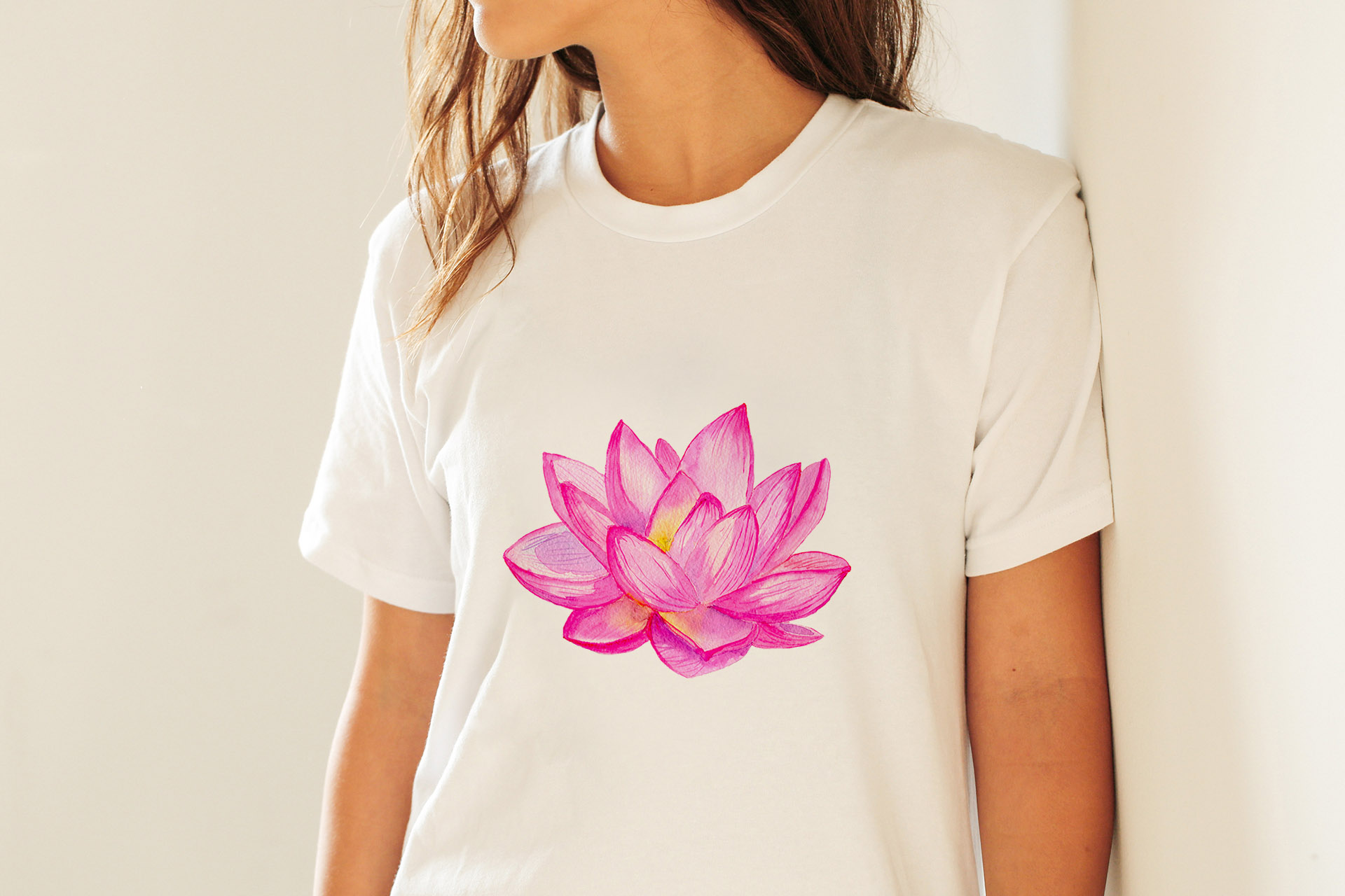 Watercolor Pink Lotus Flower - PNG Sublimation Design