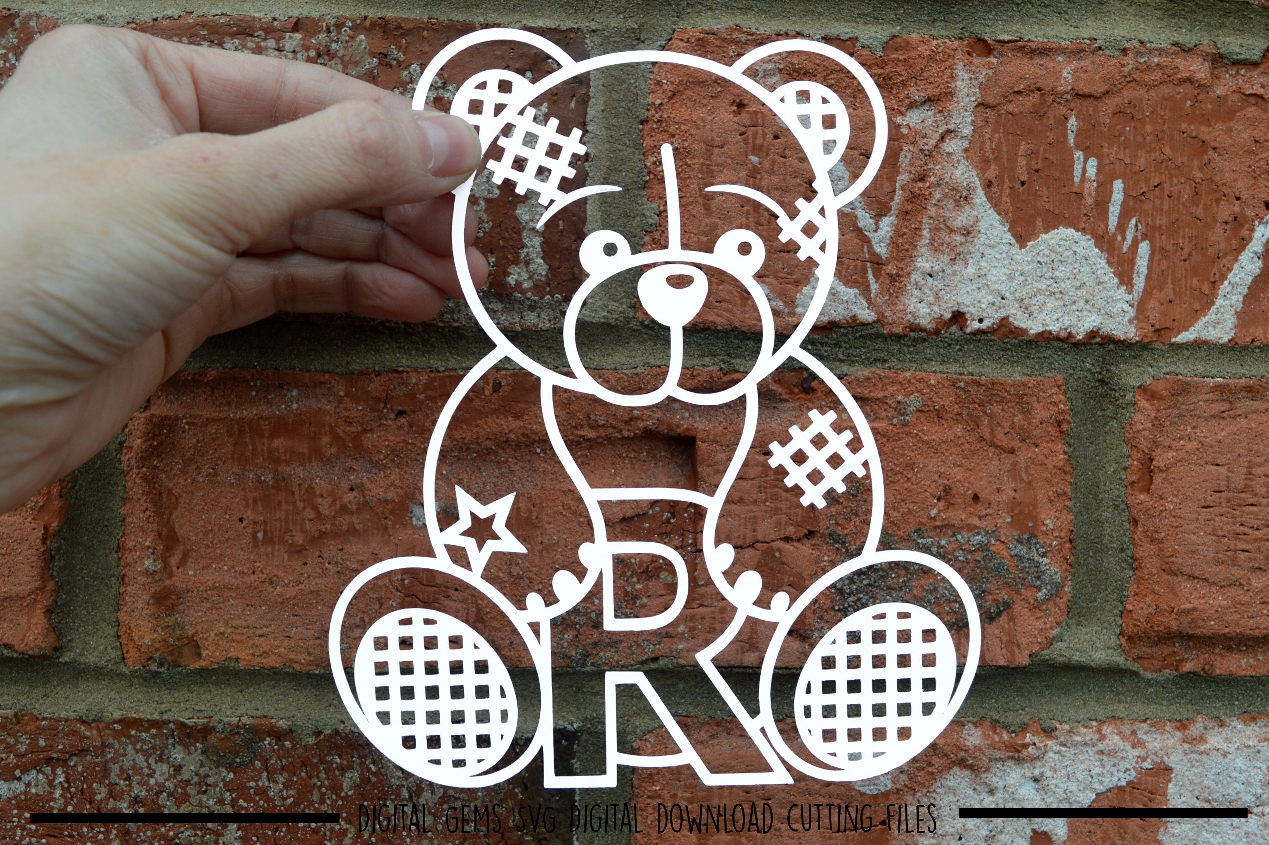 Download Teddy bear letter R paper cut SVG / DXF / EPS files (67666 ...