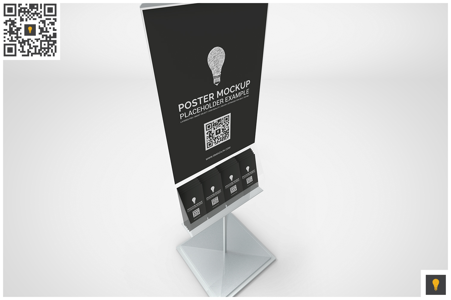 Download Poster Stand with Brochure Rack Mockup (20406) | Mock Ups ...