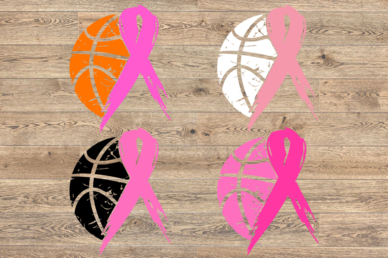 Basketball Tackle Breast Cancer Svg Awareness Ribbon 1023s