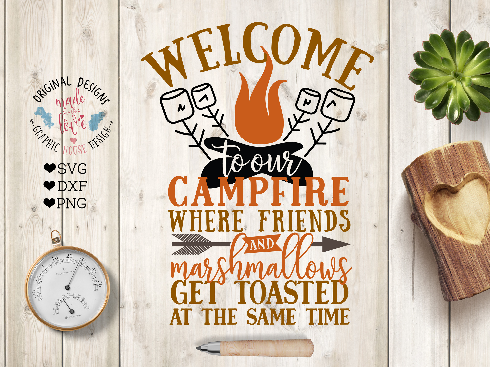 Download Welcome to Our Campfire Cut File and Printable in SVG, DXF ...