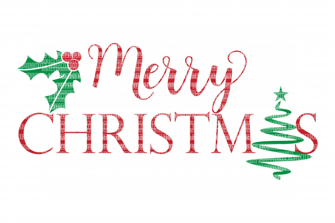 Download Merry Christmas Tree Holly SVG Files Cut Files Heat ...
