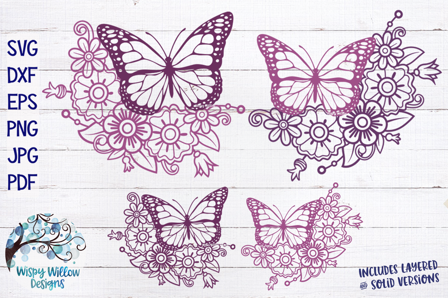 Download Floral Butterfly Bundle SVG |Butterfly and Flowers SVG