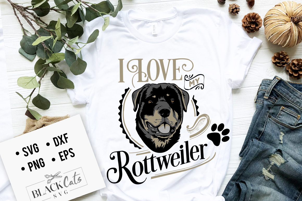 Download I love my Rottweiler SVG