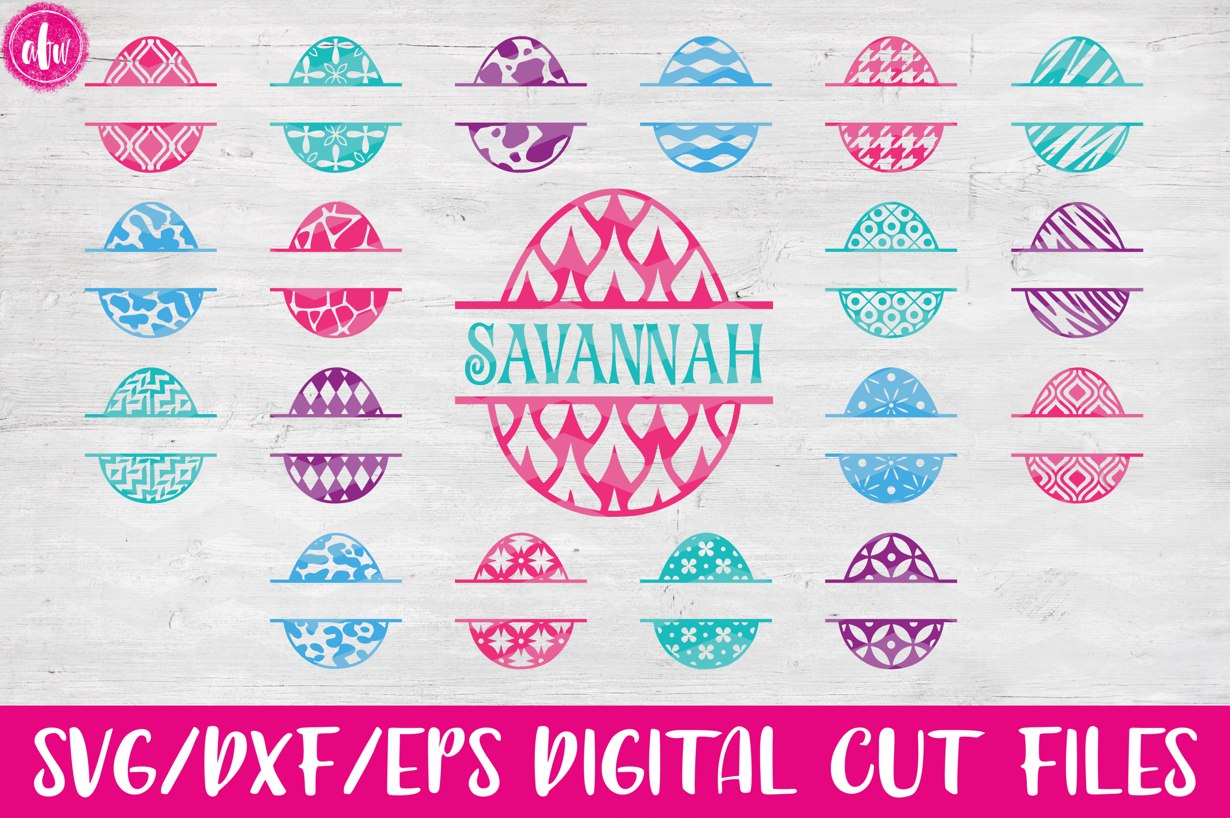 Download Split Easter Eggs Bundle - SVG, DXF, EPS Cut Files