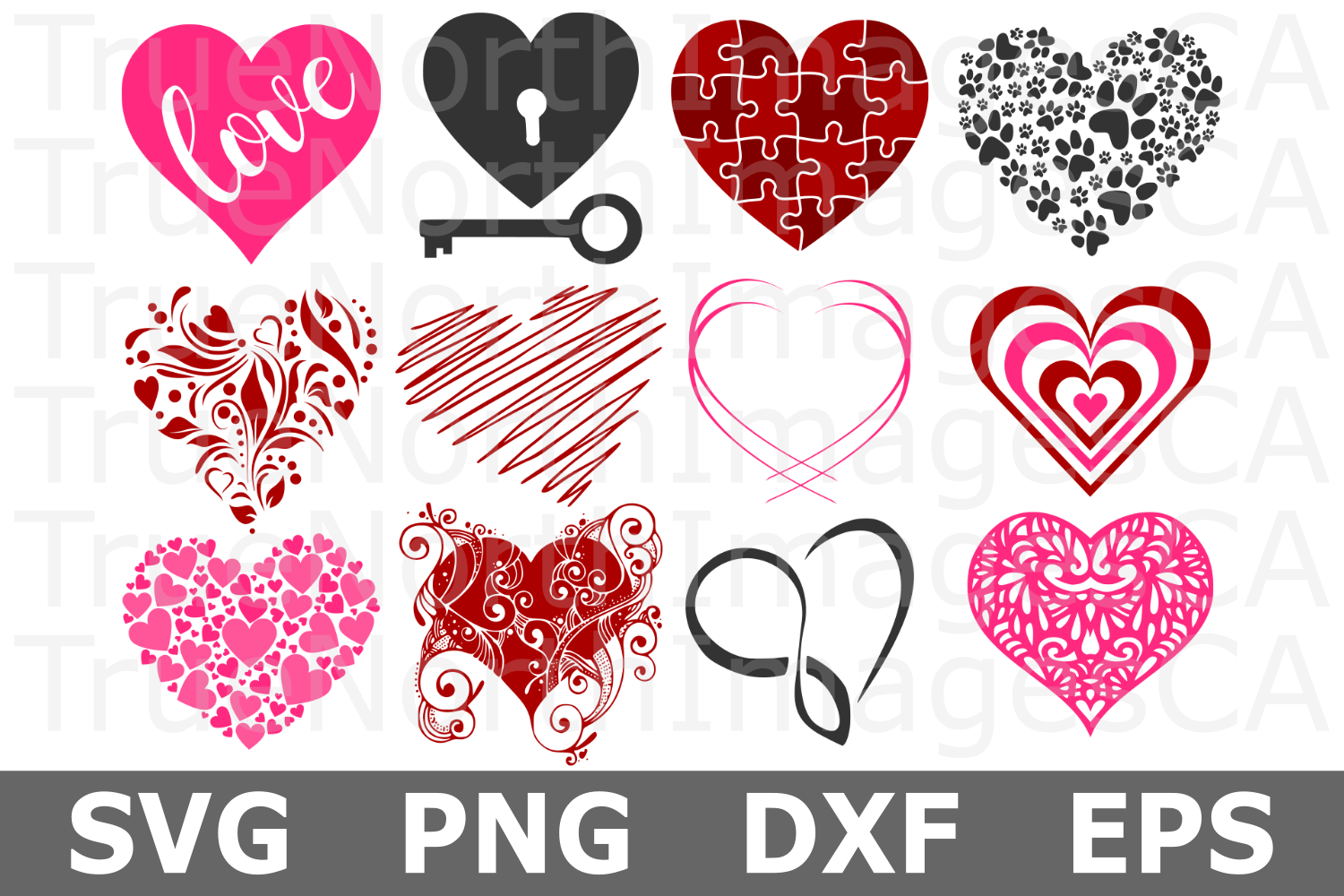Heart Bundle - A Valentine SVG Cut File Bundle