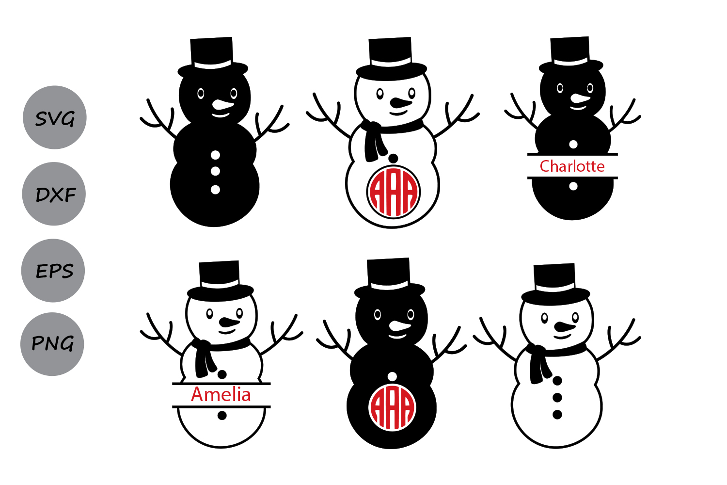 Snowman SVG, Christmas SVG, Snowman Monogram Svg ...