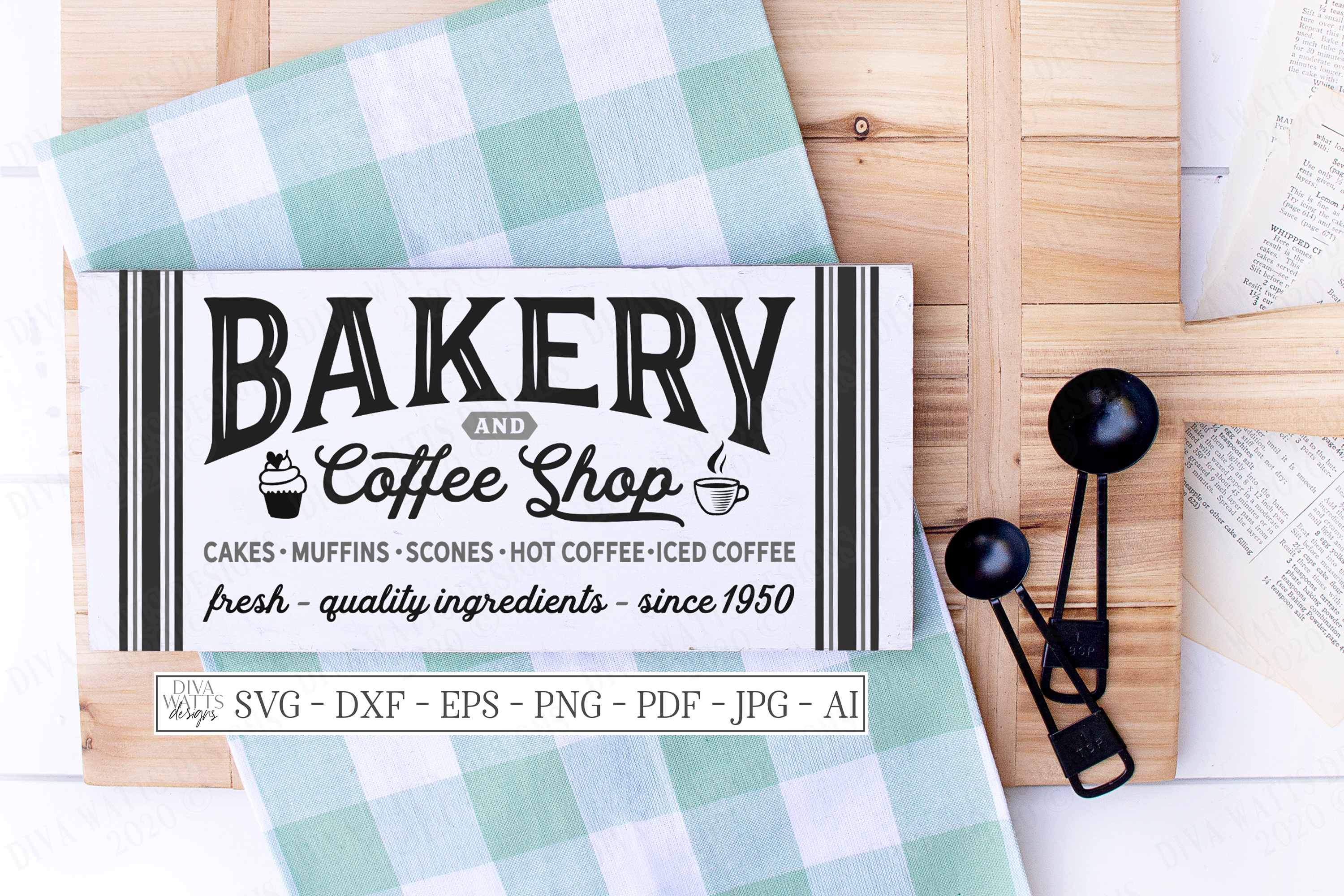 Download Bakery & Coffee Shop - Farmhouse Kitchen Sign SVG DXF EPS (524204) | SVGs | Design Bundles