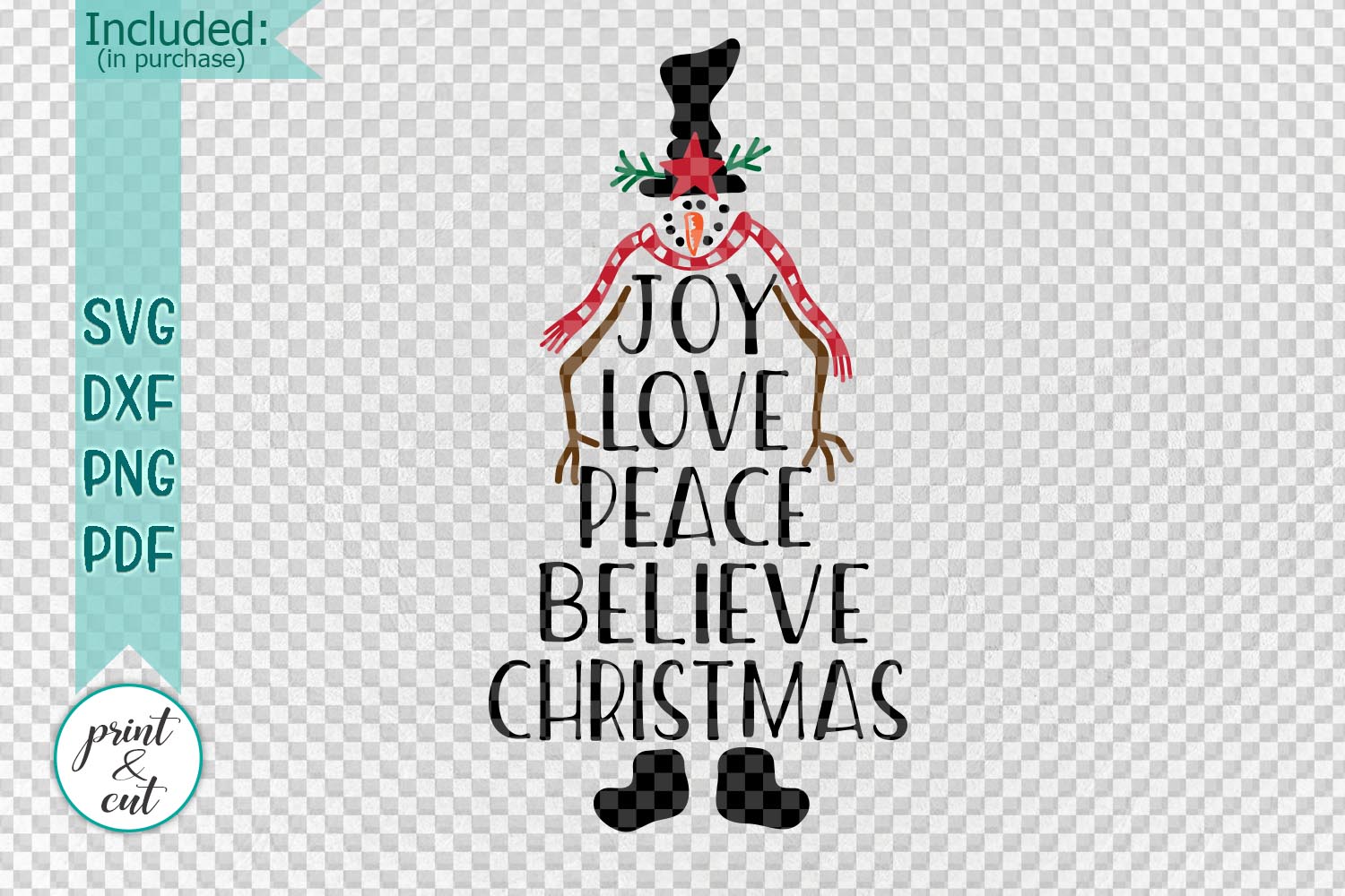 Download Joy Love Peace Believe Christmas Snowman Vintage svg pdf ...
