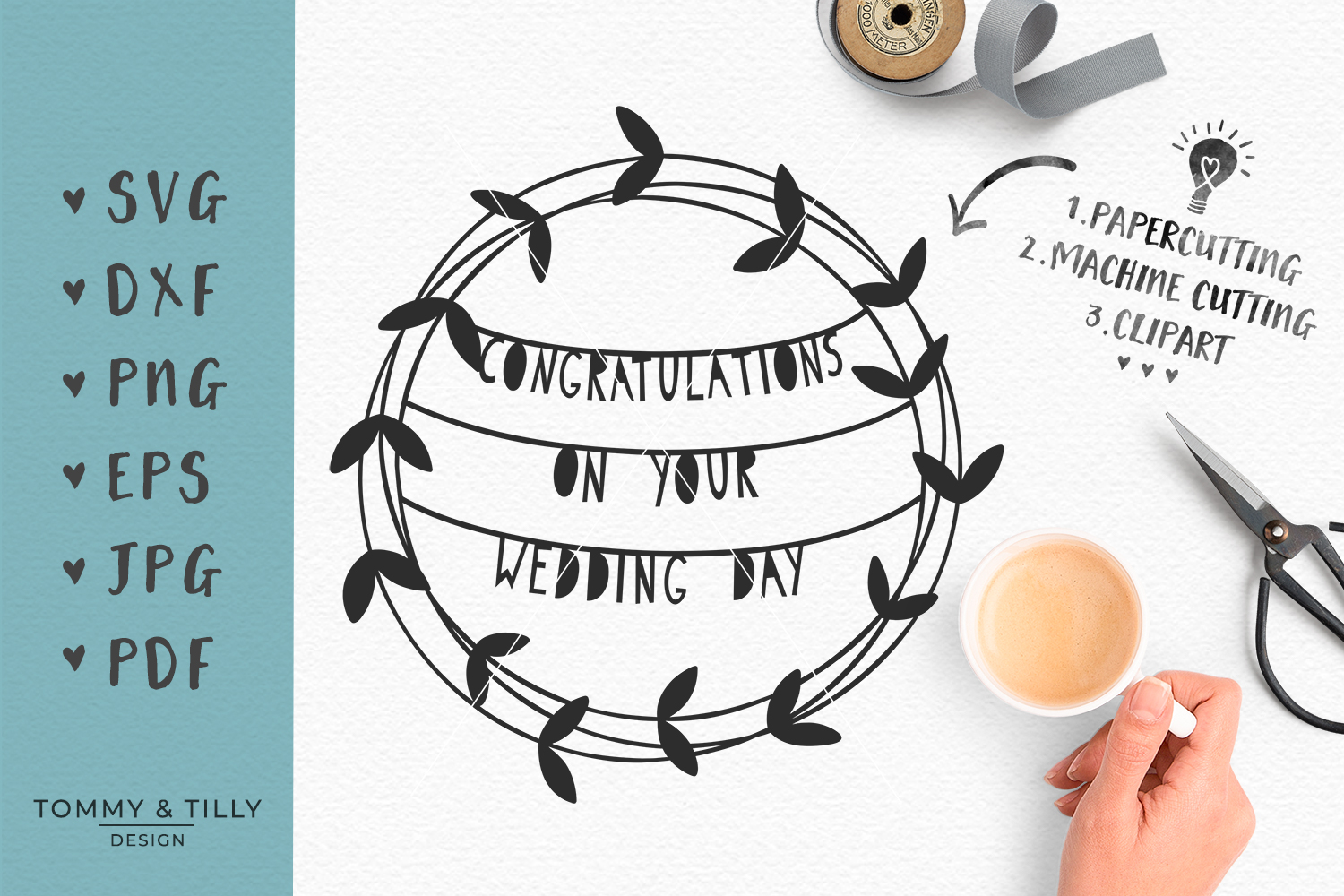 Download Congratulations on your wedding day- SVG DXF PNG EPS JPG PDF