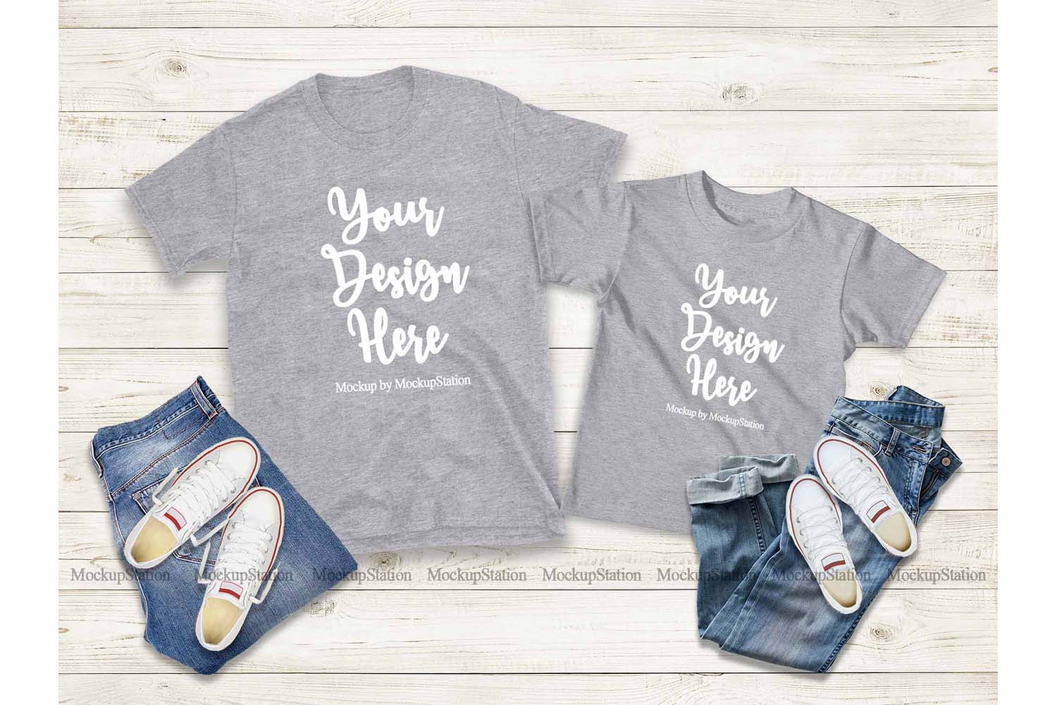 Mommy And Me Shirts Mockup, Matching Family T Shirts (281628) | Mock