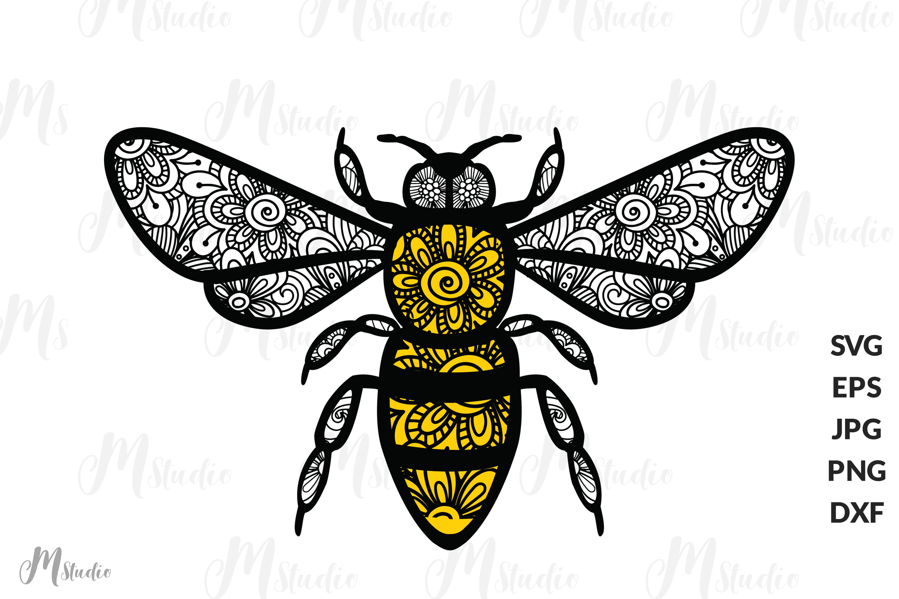 Download Bee Zentangle Svg