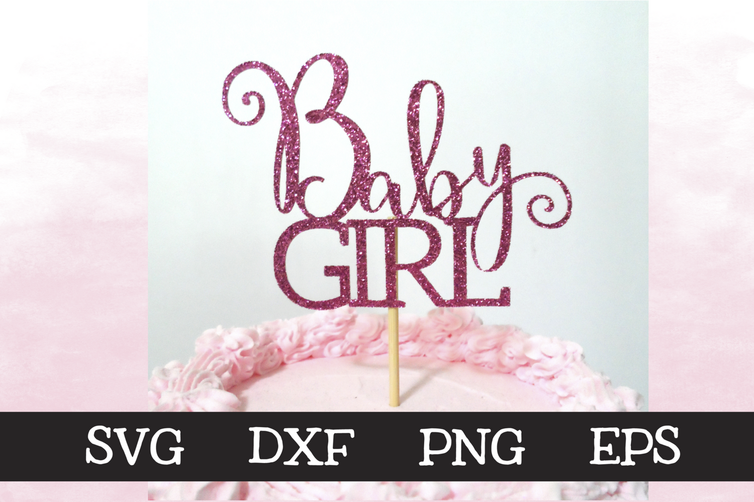 Baby Girl SVG Cake Topper Design (126917) Paper Cutting Design