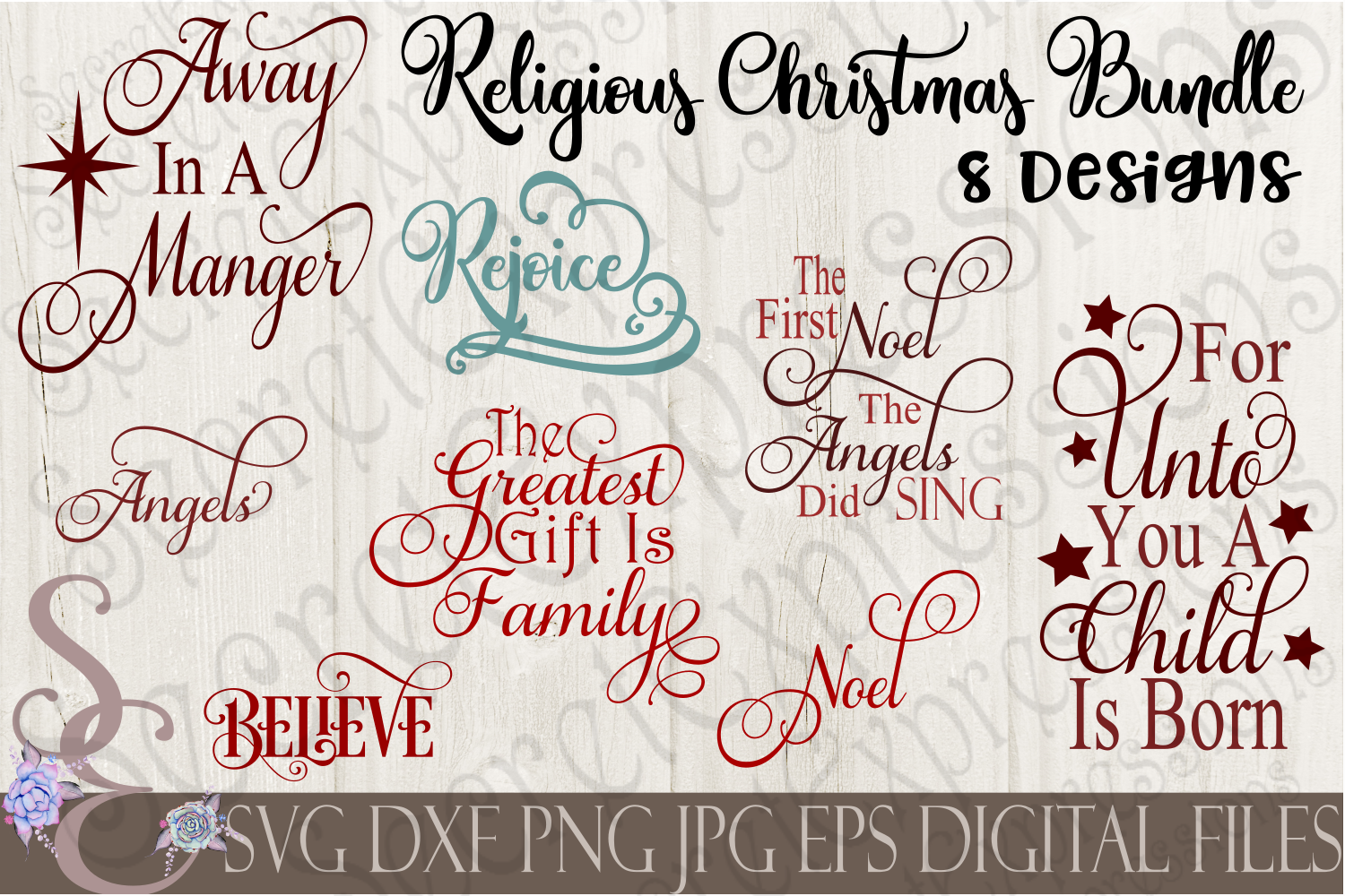 Download Religious Christmas SVG Bundle 8 Designs (135706) | SVGs | Design Bundles