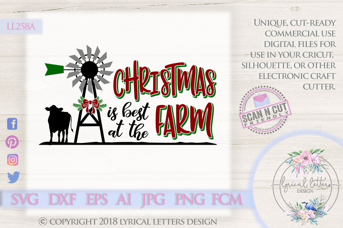 Download Farmhouse Christmas Best at the Farm Cow SVG LL258A
