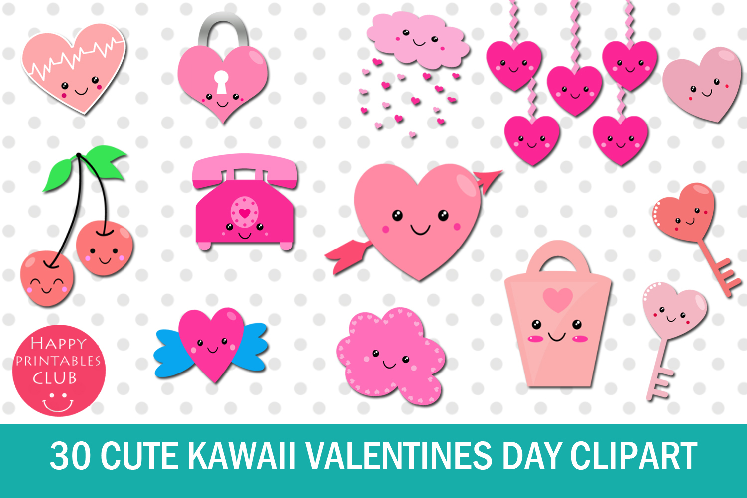 30 Cute Kawaii Valentines Day Clipart Kawaii Valentines Day (168127