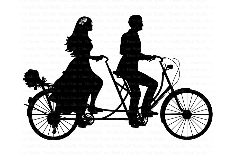 Wedding Tandem Bike Bride And Groom Svg Wedding Couple 312567 Cut Files Design Bundles 5960