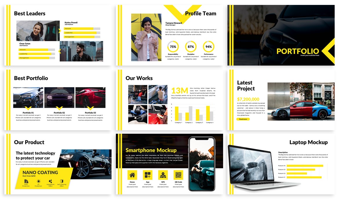 Automobile Automotive Powerpoint Template (319027) Presentation