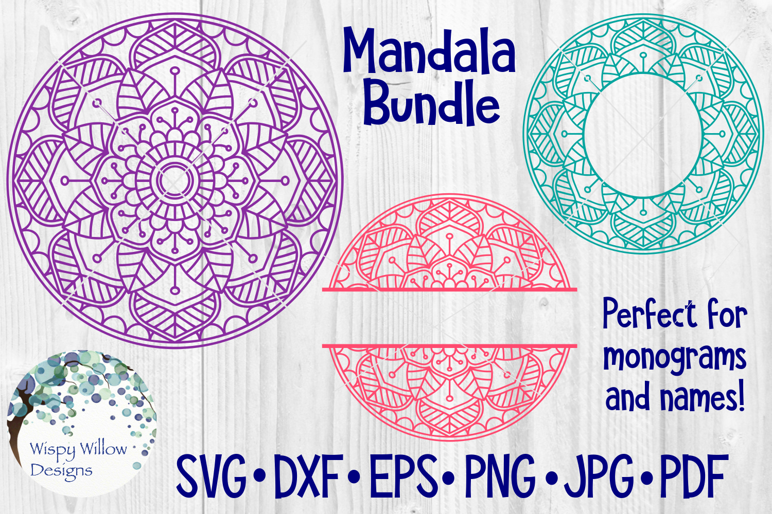 Mandala Bundle SVG Bundle | Monogram Mandala | Name ...